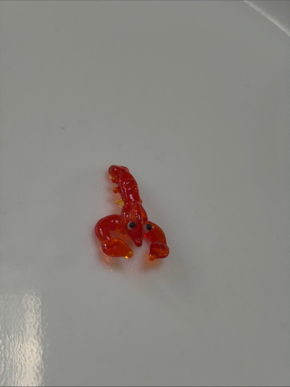 Miniature Orange Glass Lobster Figurine